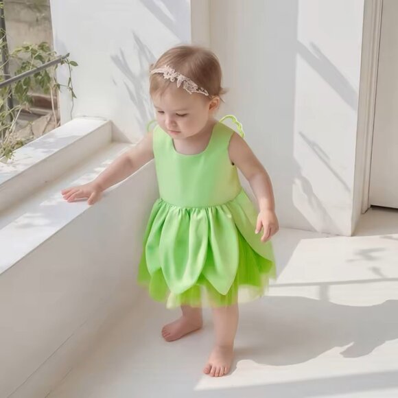 Tinker Bell Fairy Dress Girls Halloween Costume - Picture 4 of 5